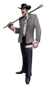 Fool Killer with staff and Bowie knife