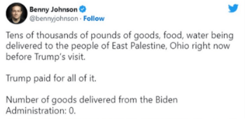 trump helping east palestine